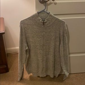 Banana Republic Full Zip Gray Sweater Large